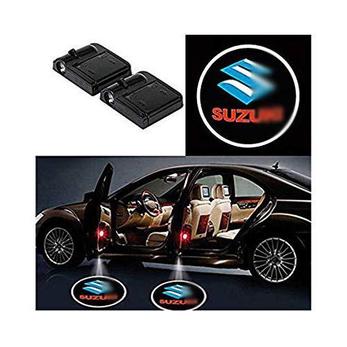 Automaze Wireless Car Welcome Logo Shadow Projector Ghost Lights Kit for Suzuki Cars - Pack of 2